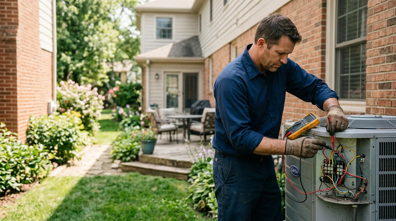 HVAC technician working near Fultonham, NY